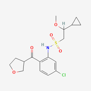 molecular formula C17H22ClNO5S B6989239 N-[5-chloro-2-(oxolane-3-carbonyl)phenyl]-2-cyclopropyl-2-methoxyethanesulfonamide 