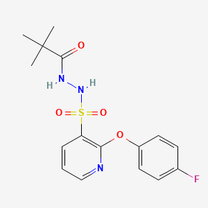 molecular formula C16H18FN3O4S B6989293 N'-[2-(4-fluorophenoxy)pyridin-3-yl]sulfonyl-2,2-dimethylpropanehydrazide 