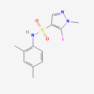 molecular formula C12H14IN3O2S B6989325 N-(2,4-dimethylphenyl)-5-iodo-1-methylpyrazole-4-sulfonamide 
