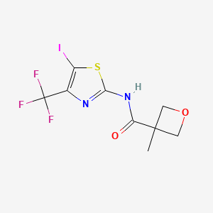 molecular formula C9H8F3IN2O2S B6989361 N-[5-iodo-4-(trifluoromethyl)-1,3-thiazol-2-yl]-3-methyloxetane-3-carboxamide 