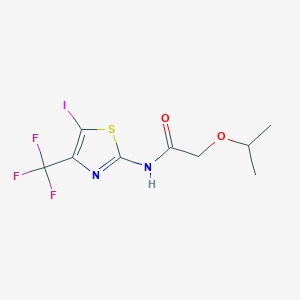 molecular formula C9H10F3IN2O2S B6989367 N-[5-iodo-4-(trifluoromethyl)-1,3-thiazol-2-yl]-2-propan-2-yloxyacetamide 