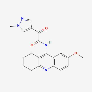molecular formula C20H20N4O3 B6989382 N-(7-methoxy-1,2,3,4-tetrahydroacridin-9-yl)-2-(1-methylpyrazol-4-yl)-2-oxoacetamide 