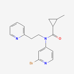 molecular formula C17H18BrN3O B6989394 N-(2-bromopyridin-4-yl)-2-methyl-N-(2-pyridin-2-ylethyl)cyclopropane-1-carboxamide 