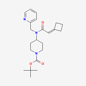 molecular formula C22H31N3O3 B6989398 Tert-butyl 4-[(2-cyclobutylideneacetyl)-(pyridin-2-ylmethyl)amino]piperidine-1-carboxylate 