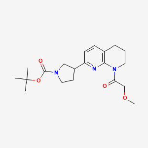 molecular formula C20H29N3O4 B6989417 tert-butyl 3-[8-(2-methoxyacetyl)-6,7-dihydro-5H-1,8-naphthyridin-2-yl]pyrrolidine-1-carboxylate 