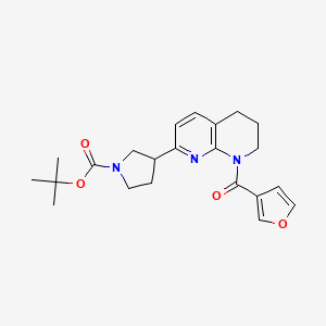 molecular formula C22H27N3O4 B6989424 tert-butyl 3-[8-(furan-3-carbonyl)-6,7-dihydro-5H-1,8-naphthyridin-2-yl]pyrrolidine-1-carboxylate 