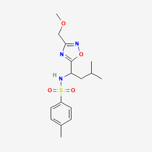 molecular formula C16H23N3O4S B6989485 N-[1-[3-(methoxymethyl)-1,2,4-oxadiazol-5-yl]-3-methylbutyl]-4-methylbenzenesulfonamide 