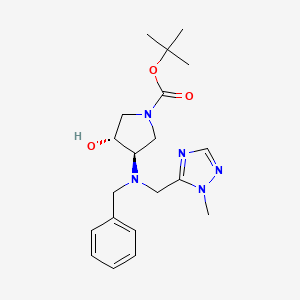 molecular formula C20H29N5O3 B6989545 tert-butyl (3R,4R)-3-[benzyl-[(2-methyl-1,2,4-triazol-3-yl)methyl]amino]-4-hydroxypyrrolidine-1-carboxylate 