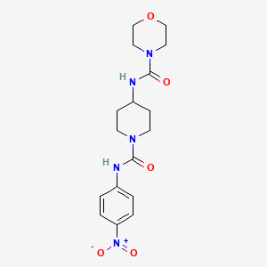 molecular formula C17H23N5O5 B6989568 N-[1-[(4-nitrophenyl)carbamoyl]piperidin-4-yl]morpholine-4-carboxamide 