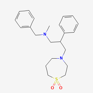 molecular formula C22H30N2O2S B6989575 N-benzyl-3-(1,1-dioxo-1,4-thiazepan-4-yl)-N-methyl-2-phenylpropan-1-amine 