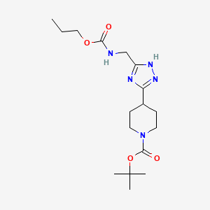 molecular formula C17H29N5O4 B6989598 tert-butyl 4-[5-[(propoxycarbonylamino)methyl]-1H-1,2,4-triazol-3-yl]piperidine-1-carboxylate 