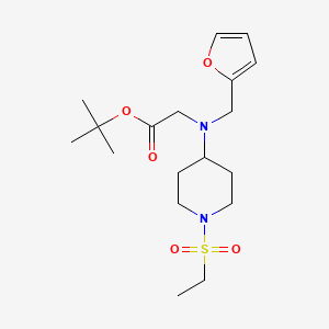 molecular formula C18H30N2O5S B6989679 Tert-butyl 2-[(1-ethylsulfonylpiperidin-4-yl)-(furan-2-ylmethyl)amino]acetate 