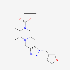 molecular formula C20H35N5O3 B6989692 Tert-butyl 2,3,5-trimethyl-4-[[1-(oxolan-3-ylmethyl)triazol-4-yl]methyl]piperazine-1-carboxylate 