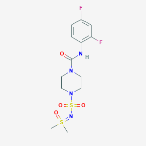 molecular formula C13H18F2N4O4S2 B6989722 N-(2,4-difluorophenyl)-4-[[dimethyl(oxo)-lambda6-sulfanylidene]amino]sulfonylpiperazine-1-carboxamide 