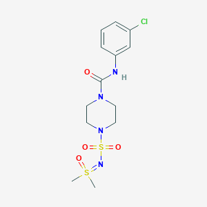 molecular formula C13H19ClN4O4S2 B6989725 N-(3-chlorophenyl)-4-[[dimethyl(oxo)-lambda6-sulfanylidene]amino]sulfonylpiperazine-1-carboxamide 