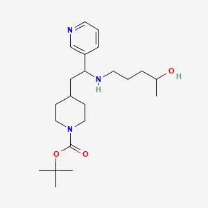 molecular formula C22H37N3O3 B6989758 Tert-butyl 4-[2-(4-hydroxypentylamino)-2-pyridin-3-ylethyl]piperidine-1-carboxylate 