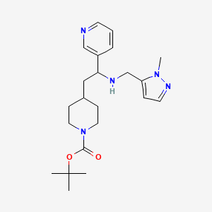 molecular formula C22H33N5O2 B6989769 Tert-butyl 4-[2-[(2-methylpyrazol-3-yl)methylamino]-2-pyridin-3-ylethyl]piperidine-1-carboxylate 