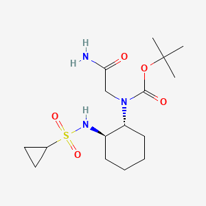 molecular formula C16H29N3O5S B6989810 tert-butyl N-(2-amino-2-oxoethyl)-N-[(1R,2R)-2-(cyclopropylsulfonylamino)cyclohexyl]carbamate 