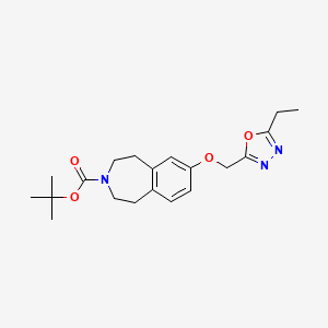 molecular formula C20H27N3O4 B6989823 Tert-butyl 7-[(5-ethyl-1,3,4-oxadiazol-2-yl)methoxy]-1,2,4,5-tetrahydro-3-benzazepine-3-carboxylate 