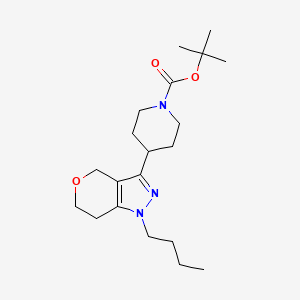 molecular formula C20H33N3O3 B6989829 tert-butyl 4-(1-butyl-6,7-dihydro-4H-pyrano[4,3-c]pyrazol-3-yl)piperidine-1-carboxylate 