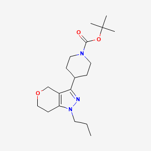 molecular formula C19H31N3O3 B6989830 tert-butyl 4-(1-propyl-6,7-dihydro-4H-pyrano[4,3-c]pyrazol-3-yl)piperidine-1-carboxylate 