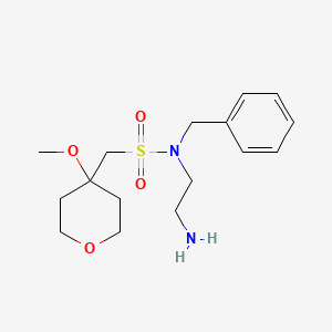 molecular formula C16H26N2O4S B6990069 N-(2-aminoethyl)-N-benzyl-1-(4-methoxyoxan-4-yl)methanesulfonamide 