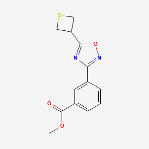 molecular formula C13H12N2O3S B6990189 Methyl 3-[5-(thietan-3-yl)-1,2,4-oxadiazol-3-yl]benzoate 