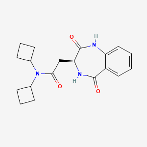 molecular formula C19H23N3O3 B6990248 N,N-di(cyclobutyl)-2-[(3S)-2,5-dioxo-3,4-dihydro-1H-1,4-benzodiazepin-3-yl]acetamide 