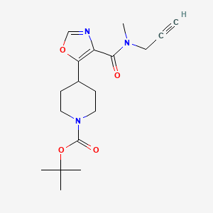 molecular formula C18H25N3O4 B6990262 Tert-butyl 4-[4-[methyl(prop-2-ynyl)carbamoyl]-1,3-oxazol-5-yl]piperidine-1-carboxylate 