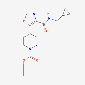molecular formula C18H27N3O4 B6990265 Tert-butyl 4-[4-(cyclopropylmethylcarbamoyl)-1,3-oxazol-5-yl]piperidine-1-carboxylate 
