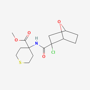 molecular formula C14H20ClNO4S B6990274 Methyl 4-[(2-chloro-7-oxabicyclo[2.2.1]heptane-2-carbonyl)amino]thiane-4-carboxylate 