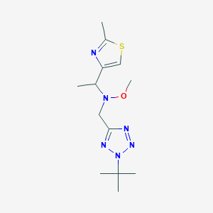 molecular formula C13H22N6OS B6990282 N-[(2-tert-butyltetrazol-5-yl)methyl]-N-methoxy-1-(2-methyl-1,3-thiazol-4-yl)ethanamine 
