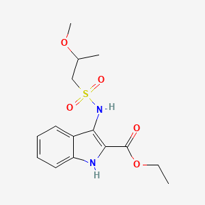 molecular formula C15H20N2O5S B6990431 ethyl 3-(2-methoxypropylsulfonylamino)-1H-indole-2-carboxylate 