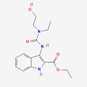 molecular formula C16H21N3O4 B6990446 ethyl 3-[[ethyl(2-hydroxyethyl)carbamoyl]amino]-1H-indole-2-carboxylate 