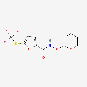 molecular formula C11H12F3NO4S B6990790 N-(oxan-2-yloxy)-5-(trifluoromethylsulfanyl)furan-2-carboxamide 