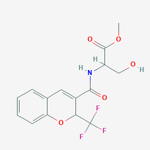 molecular formula C15H14F3NO5 B6990825 methyl 3-hydroxy-2-[[2-(trifluoromethyl)-2H-chromene-3-carbonyl]amino]propanoate 