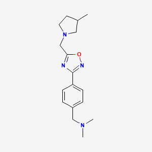 molecular formula C17H24N4O B6990947 N,N-dimethyl-1-[4-[5-[(3-methylpyrrolidin-1-yl)methyl]-1,2,4-oxadiazol-3-yl]phenyl]methanamine 