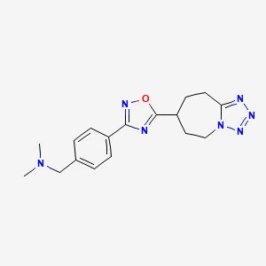 molecular formula C17H21N7O B6990978 N,N-dimethyl-1-[4-[5-(6,7,8,9-tetrahydro-5H-tetrazolo[1,5-a]azepin-7-yl)-1,2,4-oxadiazol-3-yl]phenyl]methanamine 