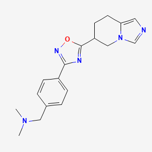 molecular formula C18H21N5O B6990997 N,N-dimethyl-1-[4-[5-(5,6,7,8-tetrahydroimidazo[1,5-a]pyridin-6-yl)-1,2,4-oxadiazol-3-yl]phenyl]methanamine 