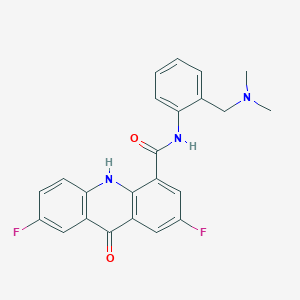 molecular formula C23H19F2N3O2 B6991041 N-[2-[(dimethylamino)methyl]phenyl]-2,7-difluoro-9-oxo-10H-acridine-4-carboxamide 