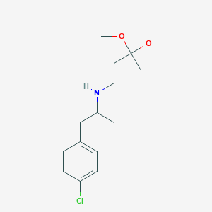 molecular formula C15H24ClNO2 B6991066 N-[1-(4-chlorophenyl)propan-2-yl]-3,3-dimethoxybutan-1-amine 