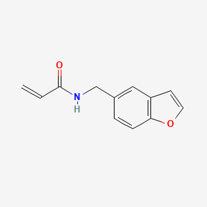 molecular formula C12H11NO2 B6991099 N-(1-benzofuran-5-ylmethyl)prop-2-enamide 