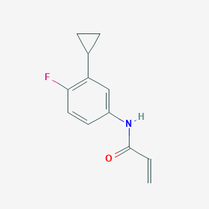 molecular formula C12H12FNO B6991141 N-(3-cyclopropyl-4-fluorophenyl)prop-2-enamide 