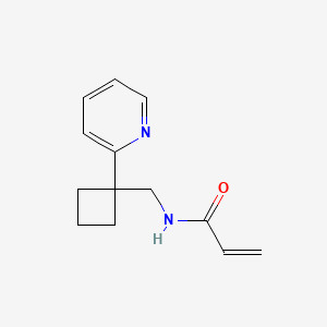 molecular formula C13H16N2O B6991177 N-{[1-(pyridin-2-yl)cyclobutyl]methyl}prop-2-enamide 