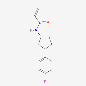 molecular formula C14H16FNO B6991240 N-[3-(4-fluorophenyl)cyclopentyl]prop-2-enamide 