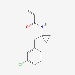 molecular formula C13H14ClNO B6991257 N-[1-[(3-chlorophenyl)methyl]cyclopropyl]prop-2-enamide 
