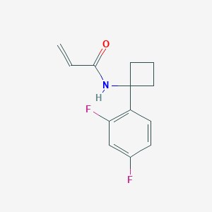 molecular formula C13H13F2NO B6991269 N-[1-(2,4-difluorophenyl)cyclobutyl]prop-2-enamide 