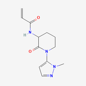 molecular formula C12H16N4O2 B6991292 N-[1-(2-methylpyrazol-3-yl)-2-oxopiperidin-3-yl]prop-2-enamide 