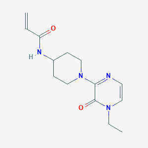 molecular formula C14H20N4O2 B6991329 N-[1-(4-ethyl-3-oxo-3,4-dihydropyrazin-2-yl)piperidin-4-yl]prop-2-enamide 