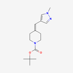 molecular formula C15H23N3O2 B6991358 Tert-butyl 4-[(1-methylpyrazol-4-yl)methylidene]piperidine-1-carboxylate 